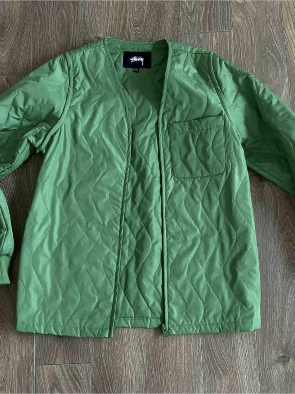 Stussy Quilted Jacket in  Green